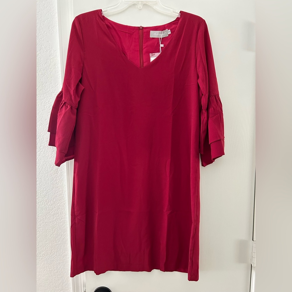 NWT Elegant Red V-Neck Women's Dress by Belongsci